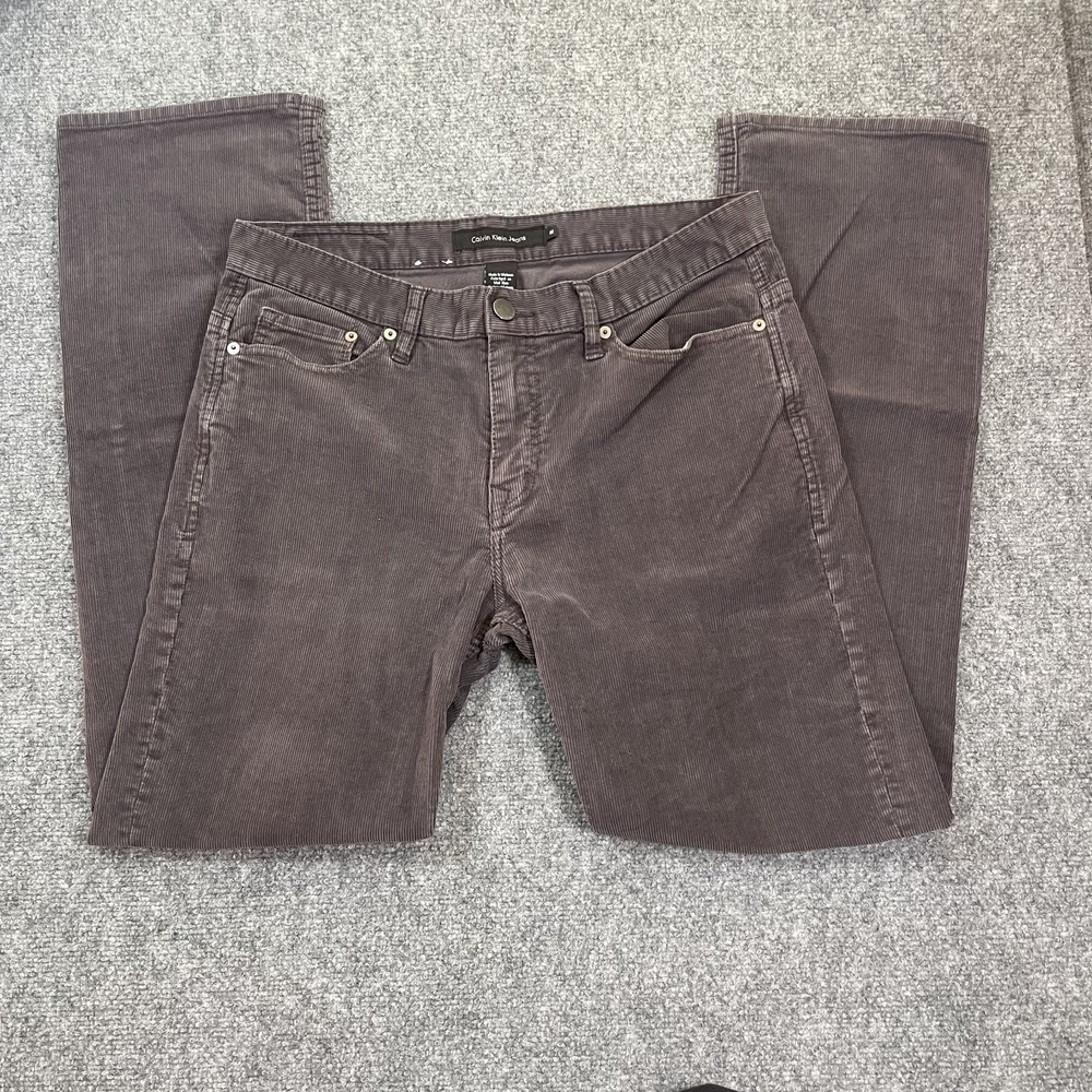 Calvin Klein Corduroy Pants Mens 32x30 Grey Gray Cords Jeans Relaxed